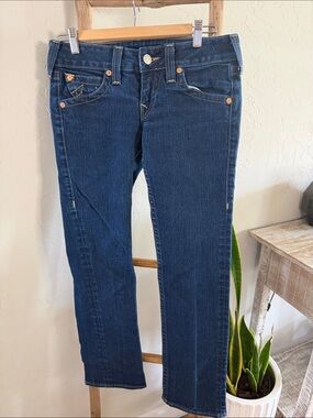 True Religion Women's Dark Blue Straight-Leg Jeans